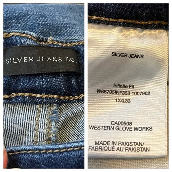 Silver Jeans Infinite Fit Bootcut Mid Rise Dark Wash Indigo Women’s Plus Size 1X - Picture 9 of 13